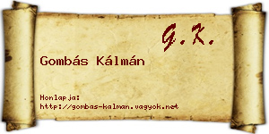 Gombás Kálmán névjegykártya